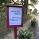 Photo d'une "manchette" apposée route de Chasné, à Saint-Sulpice-la-Forêt.