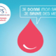 Logo Don de sang : "Je donne mon sang, je sauve des vies !".
