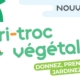 Bandeau informatif indiquant une nouvelle expérimentation en déchèterie par Rennes Métropole : le tri-troc végétale.